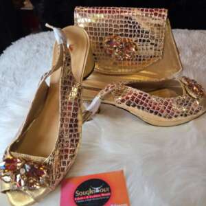 Gold Stoned Heels